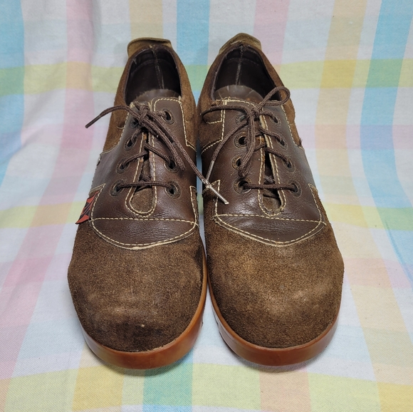 Rare 1970s BeeJays Sunbeam leather suede trainers shoes vintage brown lace up - Picture 5 of 13